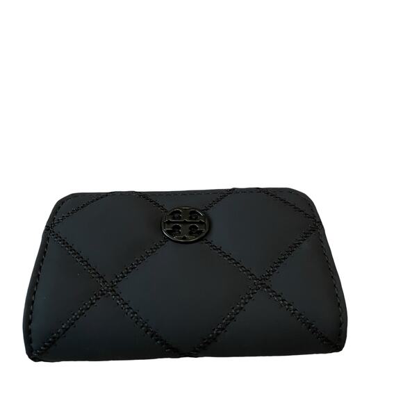 TORY BURCH Willa Matte Card Case 150057 Leather Black Quilted Small NEW - Picture 16 of 16